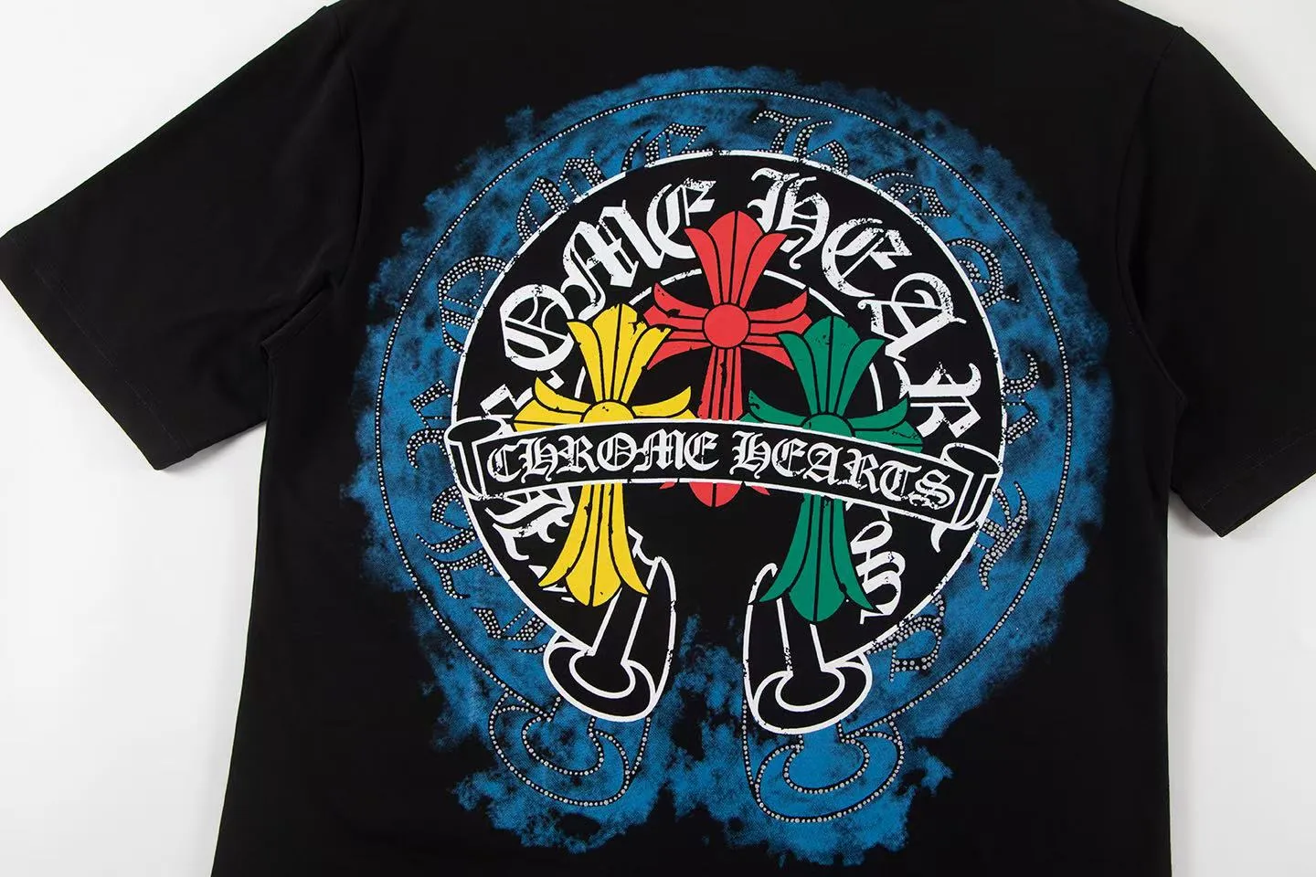 🅿️160 Style: 2025 new Croix Heart short-sleeved T-shirt Material: High version 300g double yarn combed cotton Size: S～XL Color: Black Style number: Z015